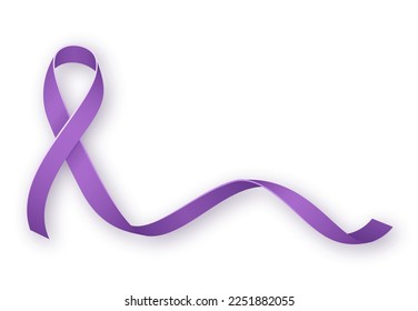 World Cancer Day ribbon isolated on white background. Vector illustration