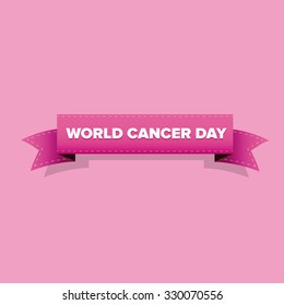 World cancer day ribbon vector