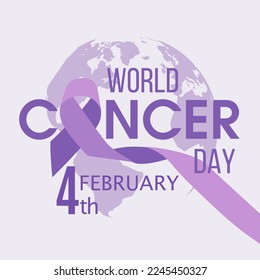 world cancer day. Ribbons for cancer survivor support. vector illustration design