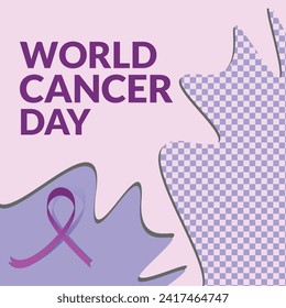 world cancer day social media vector background design. international celebration on 24th february.
