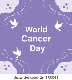 World Cancer Day Square Illustrations Set | Hope, Support and Awareness Vector Graphics