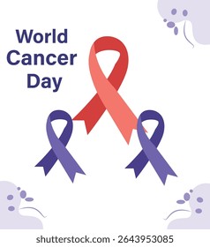 World Cancer Day Square Illustrations Set | Hope, Support and Awareness Vector Graphics