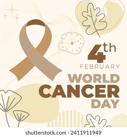 World cancer day square template social media post