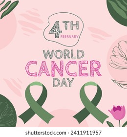 World cancer day square template social media post