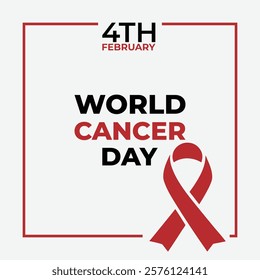 World cancer day symbol 4 February ribbon vector image