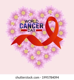 World cancer day theme background vector design illustration 02