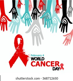 World cancer day. Vector.