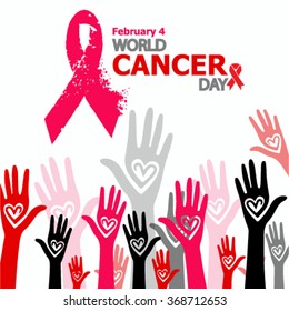 World cancer day. Vector.
