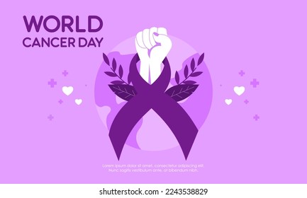 Fondo del vector del Día Mundial del Cáncer