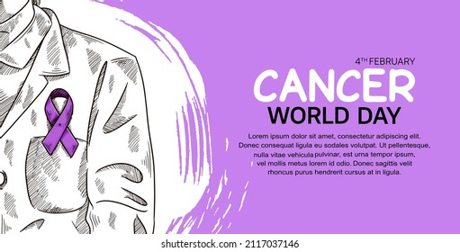 World  Cancer Day Vector Design with doctor illustration for campaign and poster