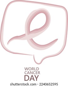 world cancer day vector illustration design , water color pink ribbon sign for world cancer day.