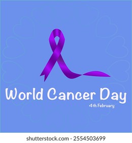 World cancer Day vector illustration, 4th world cancer day for banter or poster