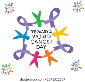 World Cancer Day vector illustration. Good for banner, poster, greeting card, party card, invitation, template, advertising, campaign, and social media.