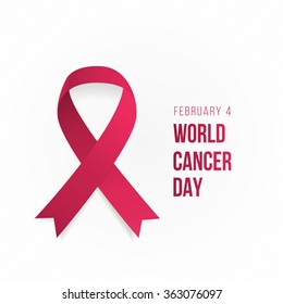 World cancer day vector illustration banner card with ribbon