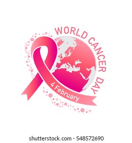 World cancer day vector logo event concept