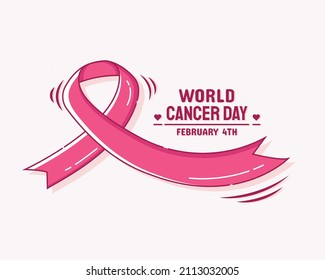 world cancer day vector with whitish gray background. vector illustration. can be used for wallpaper or banner.
