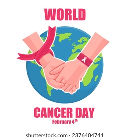 World cancer day,February 14th.Holiday concept. Template for background, banner, card, poster. Vector illustration