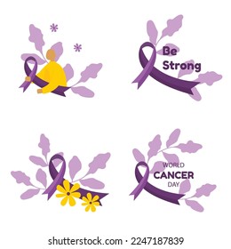 world cancer landing vector design