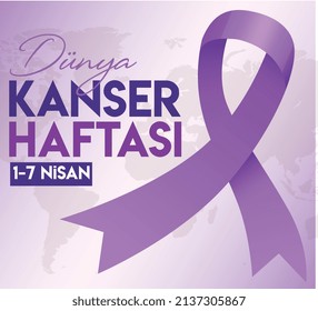 World cancer week, 1-7 April Turkish: 1-7 nisan dünya kanser haftası