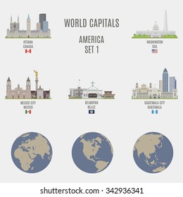 World capitals. Famous Places of American cities