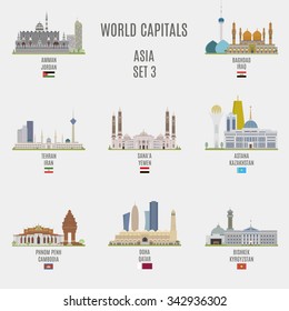 World capitals. Famous Places Asian Cities