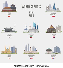 World capitals. Famous Places Asian Cities