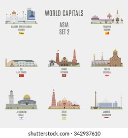 World capitals. Famous Places Asian Cities