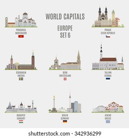 World capitals. Famous places of European cities