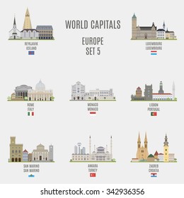 World capitals.Famous places of European cities