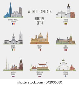 World capitals.Famous places of European cities