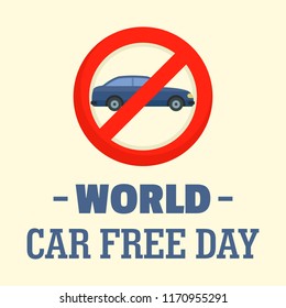 World car free day background. Flat illustration of world car free day vector background for web design