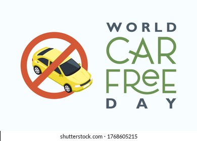 World Car Free Day Banner Vector