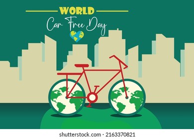 World Car Free Day. Campaign to reduce the use of cars to reduce the pollution of the world.