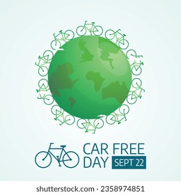 World Car Free Day design template good for celebration usage. car free day illustration. flat design. vector eps 10.