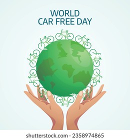 World Car Free Day design template good for celebration usage. car free day illustration. flat design. vector eps 10.