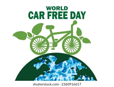 World Car Free day. Holiday concept. Template for background, banner, card, poster with text inscription. Vector illustration.