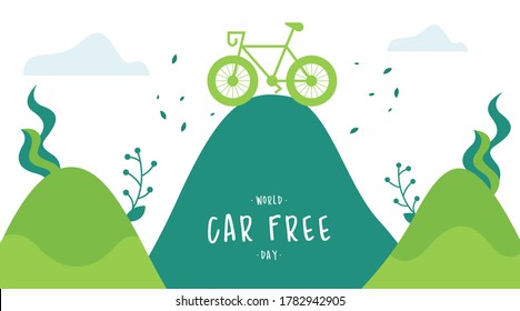 World car free day illustration vector. World car free day banner vector