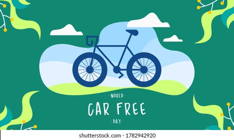 World car free day illustration vector. World car free day banner vector