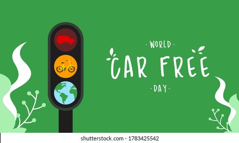 World car free day illustration vector. World car free day banner vector