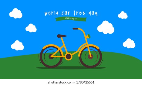 World car free day illustration vector. World car free day banner vector