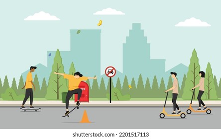 World Car Free Day Illustration Flat style