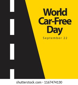 World Car Free Day Logo Vector Template Design Illustration