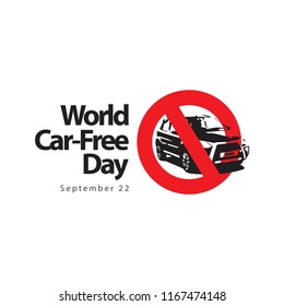 World Car Free Day Logo Vector Template Design Illustration