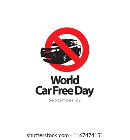 World Car Free Day Logo Vector Template Design Illustration