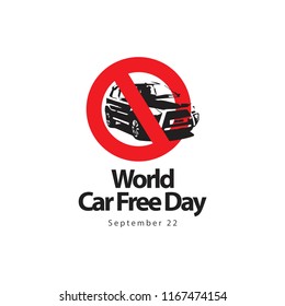 World Car Free Day Logo Vector Template Design Illustration