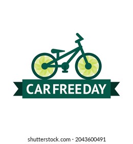 World Car Free Day logo or icon with bike illustration