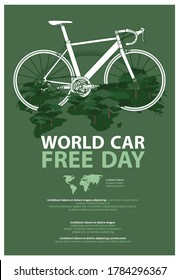 World Car Free Day Poster Advertising Template Vector Illustration