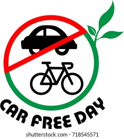 World Car free day, September 22 logo vector illustration