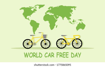 Ilustración vectorial de día libre de automóviles en el mundo. Excelente para la celebración anual del afiche y la pancarta del Día Mundial sin Coche
