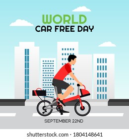 World Car Free Day Vector Illustration